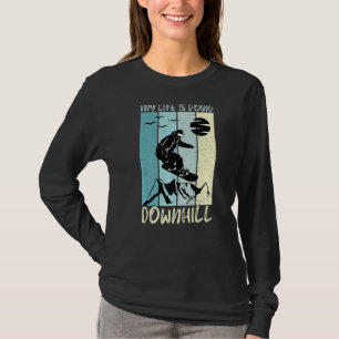 Funny Snowboard Tee Going Downhill Winter Sports L