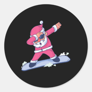 Funny Snowboarding Gift Christmas Snowboard Apress Classic Round Sticker