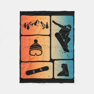 Funny Snowboarding Lover Snowboarder Winter Sports Fleece Blanket