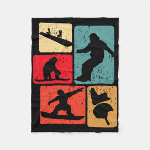 Funny Snowboarding Lover Snowboarder Winter Sports Fleece Blanket