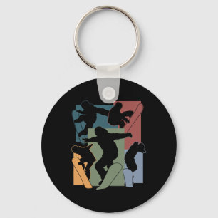 Funny Snowboarding Lover Snowboarder Winter Sports Keychain