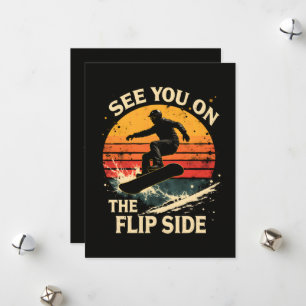 Funny Snowboarding - See You On The Flip Side  Holiday Card