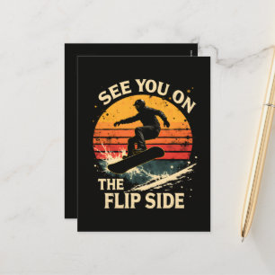 Funny Snowboarding - See You On The Flip Side Holiday Postcard