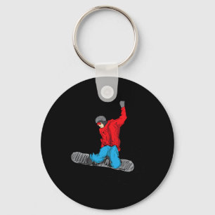 Funny Snowboarding Shirt - Snow Boarder Lovers Gif Keychain