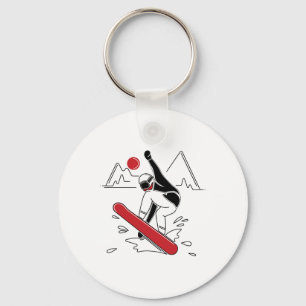 Funny Snowboarding Shirt - Snow Boarder Lovers Gif Keychain