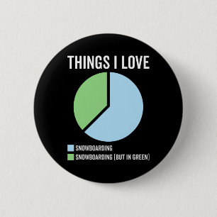 Funny Snowboarding Sport Hob  2 Inch Round Button