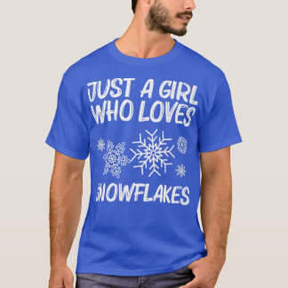 Funny Snowflake Art For Girls Kids Ice Snow Winter T-Shirt