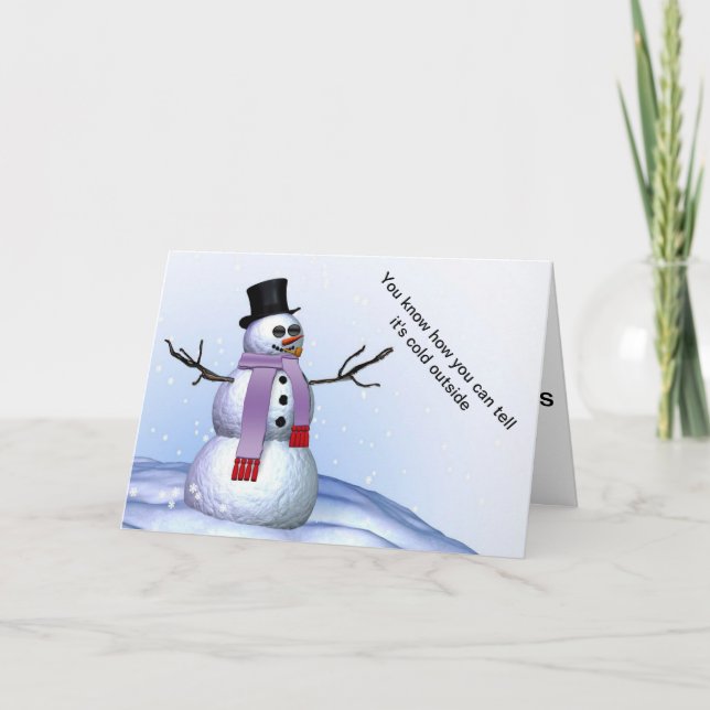 Funny Snowman Ado Carte d'hiver (Devant)