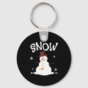 Funny Snowman And Snow Blower Matching Couple Chri Keychain