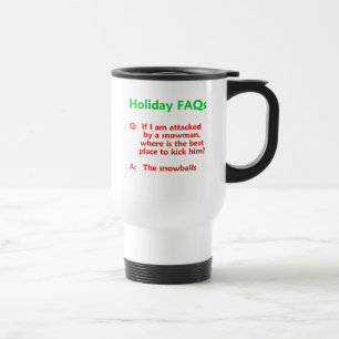 Funny Snowman Attack Travel Mug