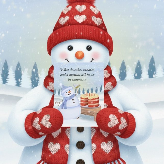 Funny Snowman Celebrating a Valentine Day Birthday Card (Creator Uploaded)