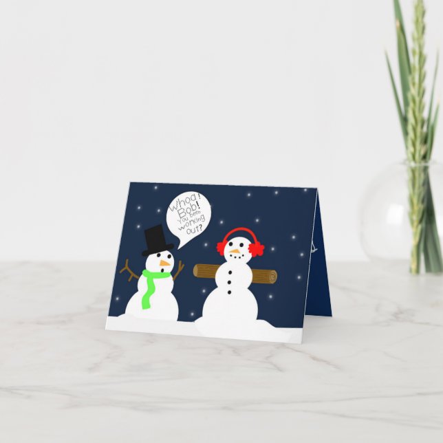 FUNNY SNOWMAN CHRISTMAS CARD NoteCARD (Front)