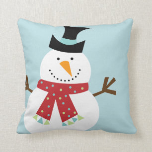 Funny Snowman Christmas Custom Throw Pillow