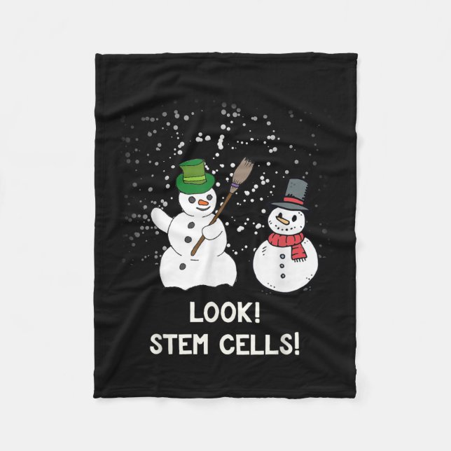 Funny Snowman Christmas Science Xmas Biology Snow  Fleece Blanket (Front)