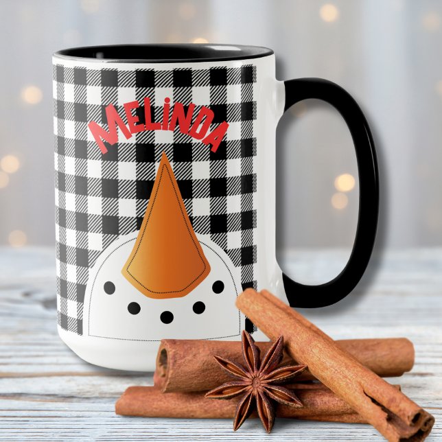 Funny Snowman Face Bold Holiday Gift Personalized Mug (Creator Uploaded)