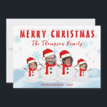Funny Snowman Family Merry Christmas Photo Holiday Card<br><div class="desc">Celebrate the holiday season with our Funny Snowman Family Merry Christmas Photo, a delightful keepsake that captures the joy of winter festivities. This charming image features a whimsical snowman family, complete with playful expressions that embody the spirit of togetherness. Perfect for holiday cards or seasonal decor, it showcases the warmth...</div>