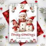 Funny Snowman Family Photo Face Cool Fun Christmas Holiday Card<br><div class="desc">Amuse your guests with this hilariously funny Christmas card featuring a snowman family with customizable faces of father, mother and child. A fun keepsake for friends and family. Simply add your text on this easy-to-use template and personalize this card with your favourite photos to make it a one-of-a-kind holiday card....</div>