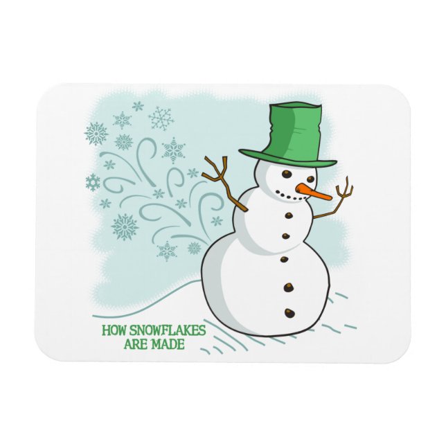 Funny Snowman Farts Snowflakes Magnet (Horizontal)