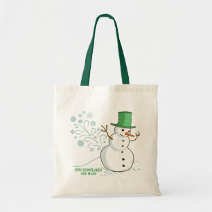 Funny Snowman Farts Snowflakes Tote Bag