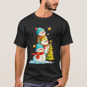 Funny Snowman For Women Men Kids Family Youth Chri T-Shirt