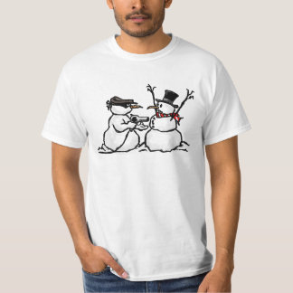 Funny Snowman holdup Christmas tshirt