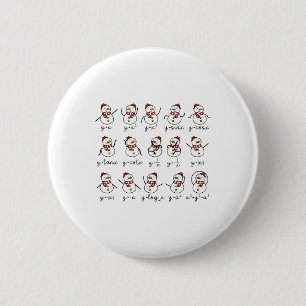 Funny Snowman Math Teacher Christmas  2 Inch Round Button
