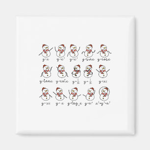Funny Snowman Math Teacher Christmas  Magnet
