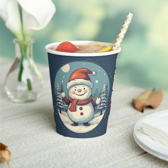 Funny snowman  paper cups (Insitu)