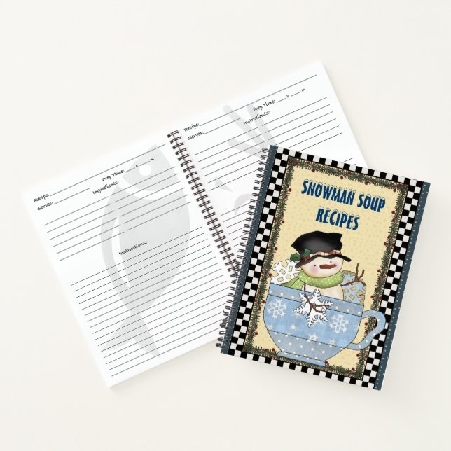Funny snowman soup Christmas recipe book (Inside)