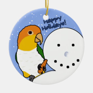 Funny Snowman White Bellied Caique Ornament