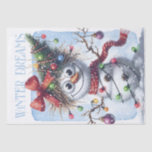 Funny Snowman Winter Christmas Lights Tissue Paper<br><div class="desc">Funny Snowman Winter Christmas Lights</div>