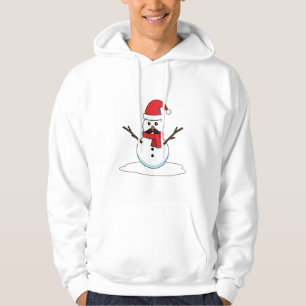 Funny Snowman with Moustache and Carrot Hoodie