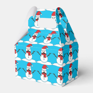 Funny Snowman with Mustache and Carrot Favor Box