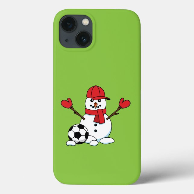 Funny Snowman with Soccer Ball Case-Mate iPhone Case (Back)