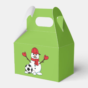 Funny Snowman with Soccer Ball Favor Box