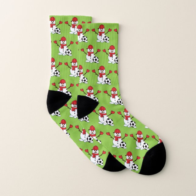 Funny Snowman with Soccer Ball Socks (Pair)