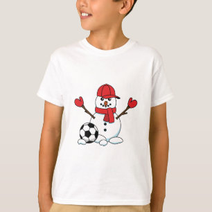 Funny Snowman with Soccer Ball T-Shirt