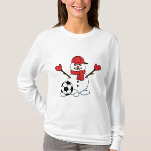 Funny Snowman with Soccer Ball T-Shirt