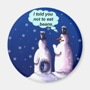 Funny Snowmen Cartoon Magnet