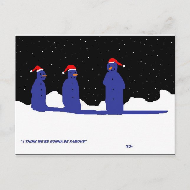 FUNNY SNOWMEN CHRISTMAS HOLIDAY POSTCARD (Front)