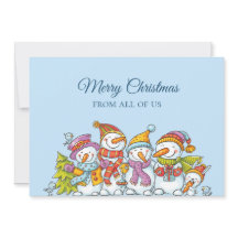 Funny Snowmen Happy Holiday Merry Christmas Card
