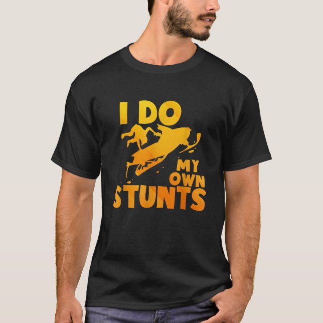 Funny Snowmobile Art For Men Women Snow Mobile Sno T-Shirt (Front)