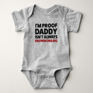 Funny Snowmobile Jersey Bodysuit for Baby