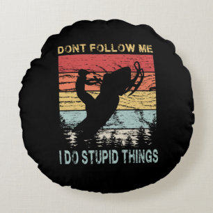 Funny Snowmobiling Round Pillow