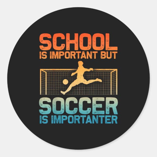 Funny Soccer Art For Boys Girls Men Women Gag Socc Classic Round Sticker (Front)
