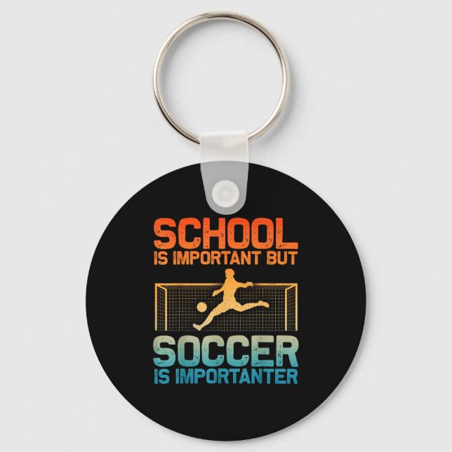 Funny Soccer Art For Boys Girls Men Women Gag Socc Keychain (Front)