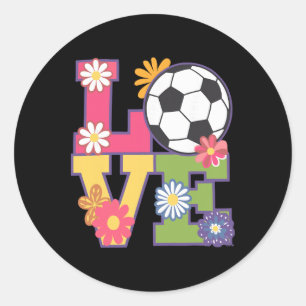 Funny Soccer Art For Women Girls Soccer Player Soc Classic Round Sticker