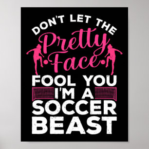 Funny Soccer Art For Women Girls Soccer Player Soc Poster