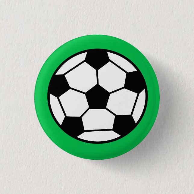 Funny Soccer Ball On Green Background 1 Inch Round Button (Front)