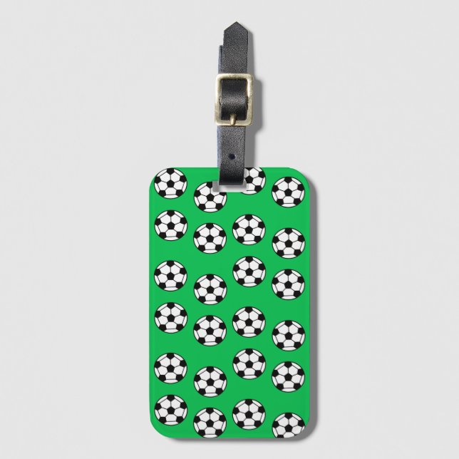 Funny Soccer Ball Pattern Luggage Tag (Front Vertical)